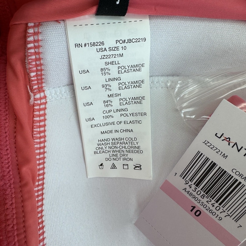 Jantzen Vamp Swim Dress With Removable Straps Swimsuit 10 Regular Pink Coral - Picture 9 of 11